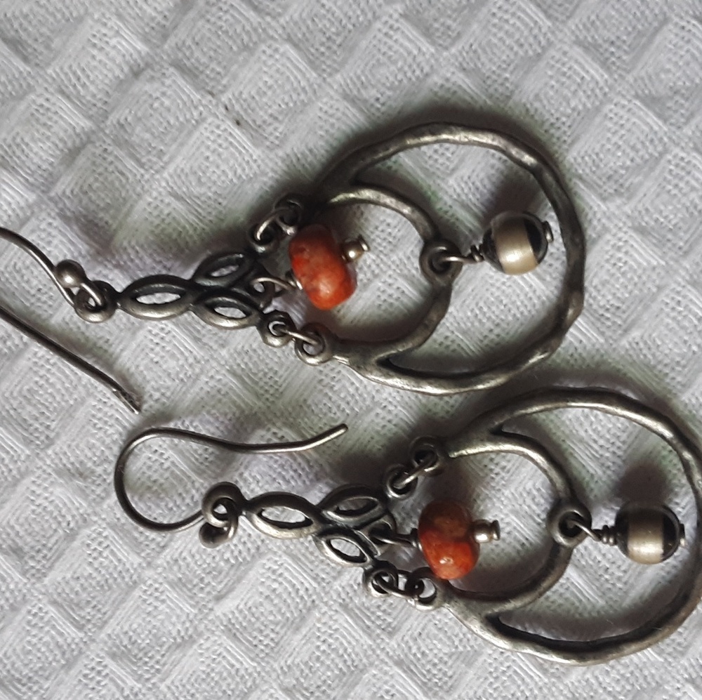 Silpada coral sterling silver necklace and earring